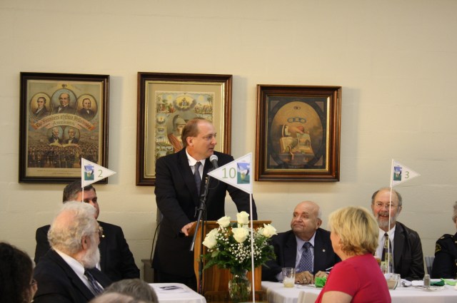 Lonnie Jones, Grand Master, giving his keynote speech of what Friendship, Love and Truth mean to him. Thoughtful!